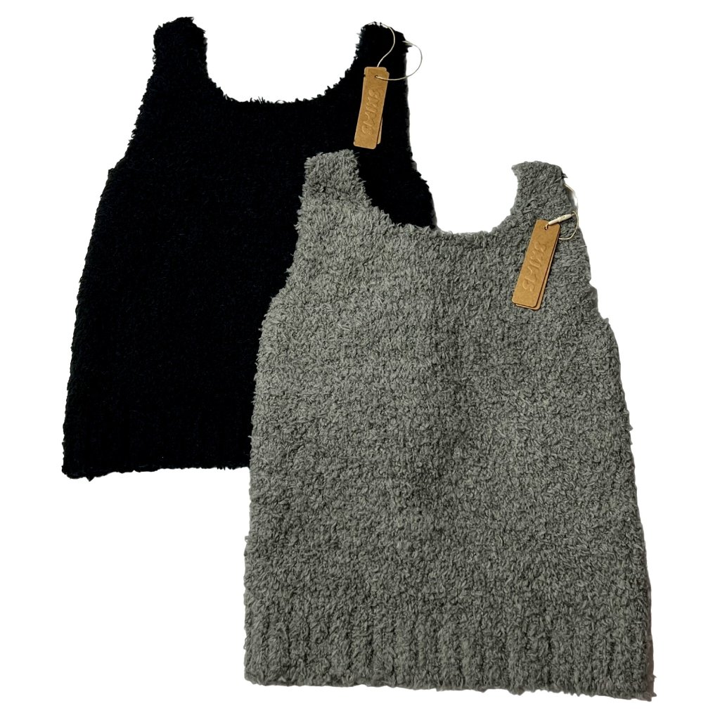 Skims Cozy Knit Tank Top Lot Of 2 Smoke Onyx Girls 6/7